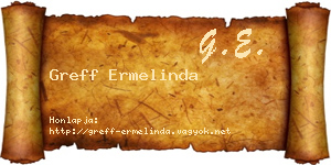 Greff Ermelinda névjegykártya